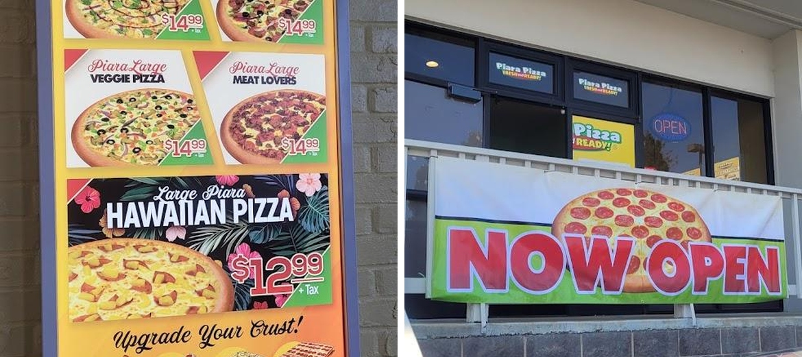 Piara Pizza Menu